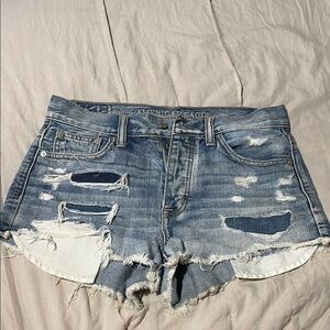 American Eagle Outfitters Ripped Blue Jean Shorts